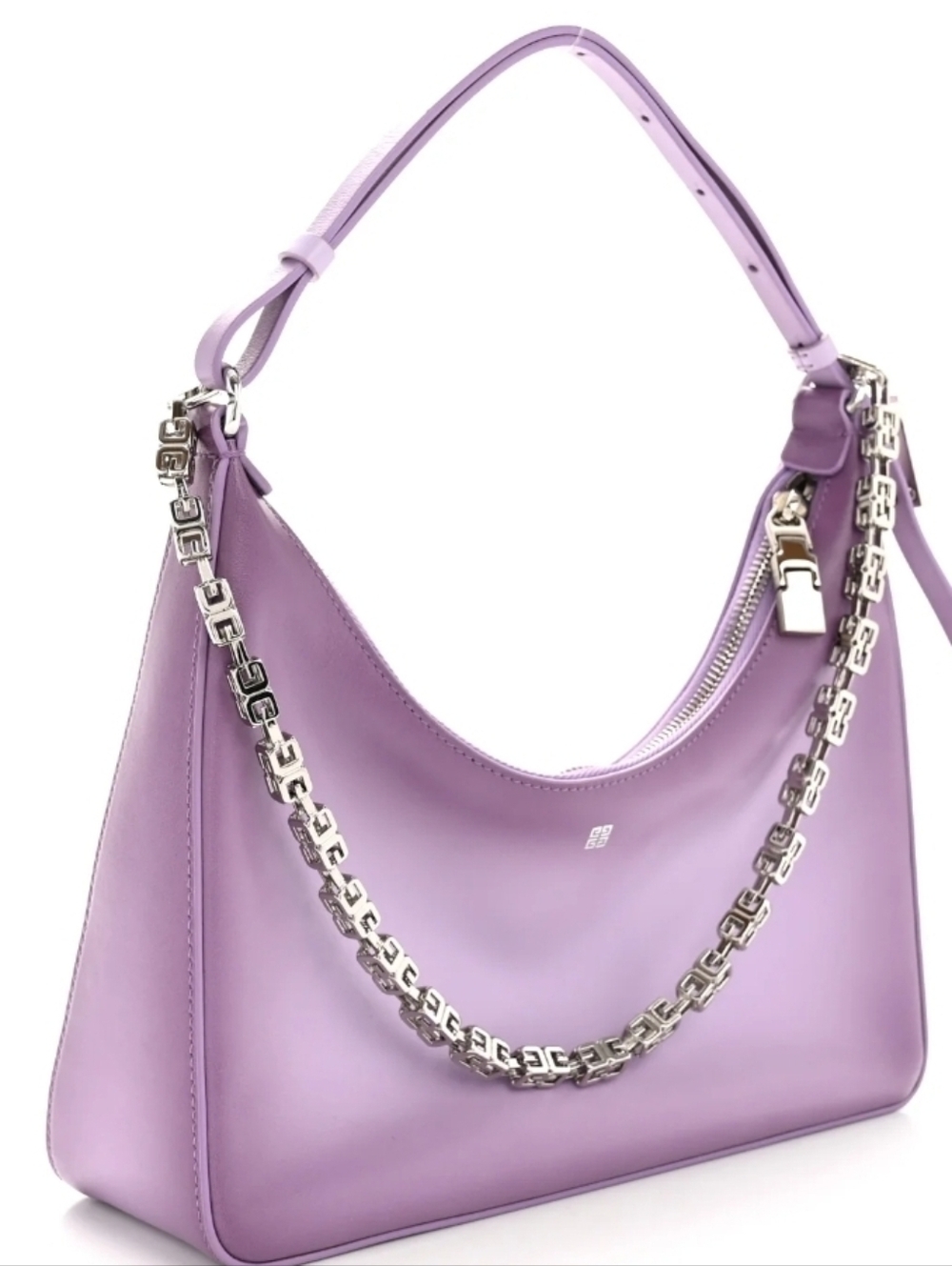 Smooth Calfskin Small Moon Cut Out Shoulder Bag Ombre Mauve